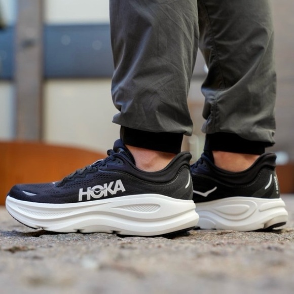 Hoka Bondi 9 Sneakers Men’s Size 9 Extra Wide Black White - Picture 11 of 12